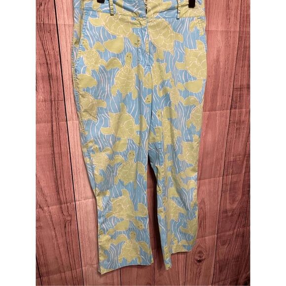 Lilly Pulitzer size 4 blue green turtle pants vintage - Picture 2 of 6